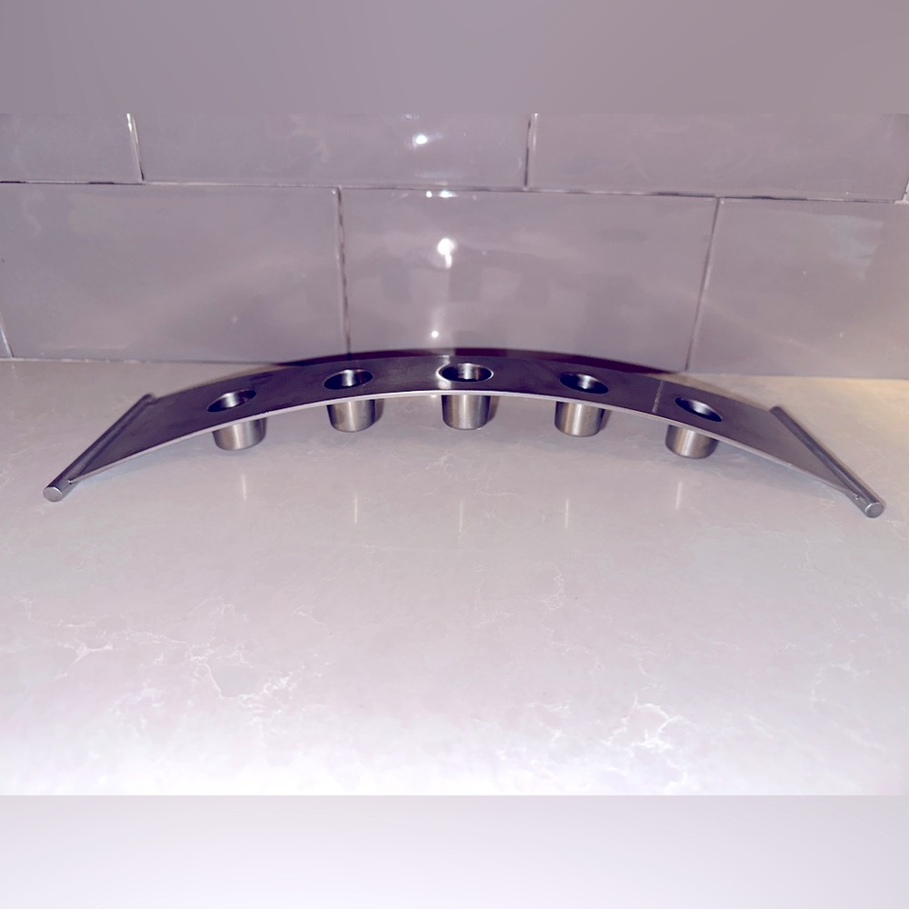 PartyLite Studio Taper Holder Brushed Stainless Steel Holds 5 Candles P7719